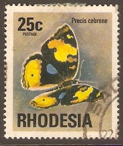Rhodesia 1974 25c Butterflies Series. SG505.